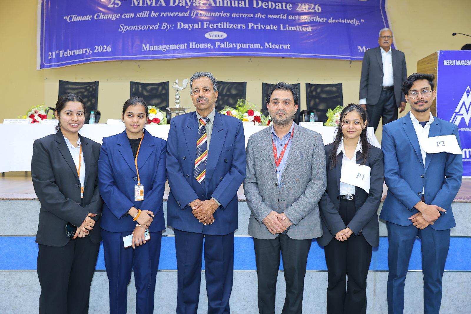 Kanak Kathuria and Jazib Nazir wins the third prize in Dayal debate competition organised by Meerut Management Association